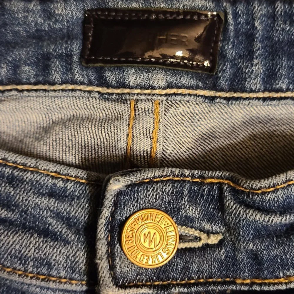 MOTHER THE WILDER Medium Kitty Bell Bottom Trouser jeans Flares 26 Short - Picture 7 of 9